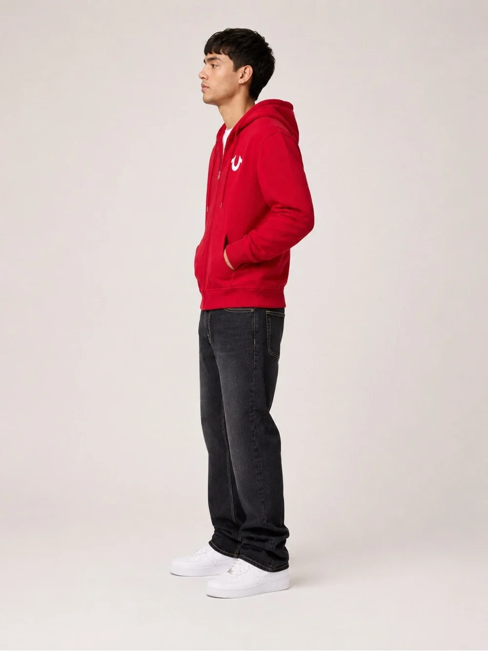True Religion Red Full-Zip Hoodie Jacket